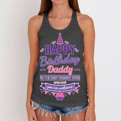 Happy Birthday Daddy Daughter  Women's Knotted Racerback Tank