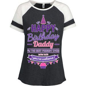 Happy Birthday Daddy Daughter  Enza Ladies Jersey Colorblock Tee