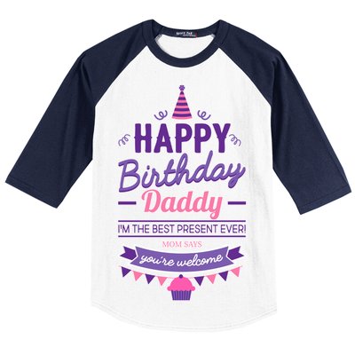 Happy Birthday Daddy Daughter  Baseball Sleeve Shirt