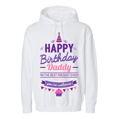 Happy Birthday Daddy Daughter  Garment-Dyed Fleece Hoodie