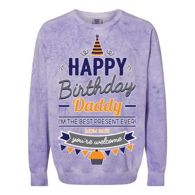 Happy Birthday Daddy Son Colorblast Crewneck Sweatshirt