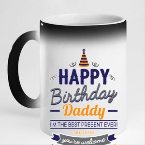 Happy Birthday Daddy Son 11oz Black Color Changing Mug