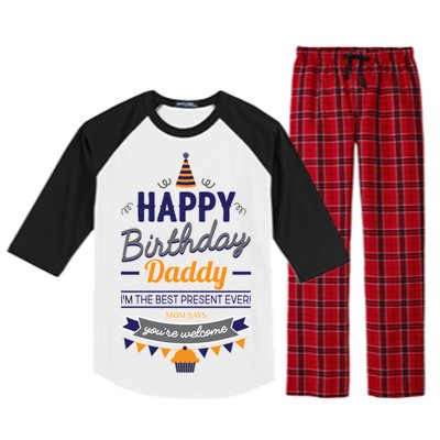 Happy Birthday Daddy Son Raglan Sleeve Pajama Set