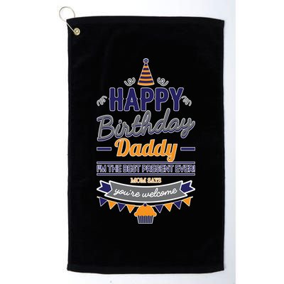 Happy Birthday Daddy Son Golf Towel