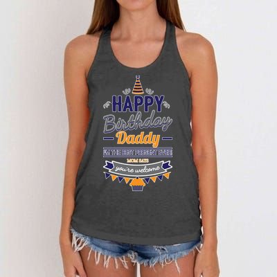 Happy Birthday Daddy Son Women's Knotted Racerback Tank