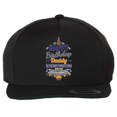 Happy Birthday Daddy Son Wool Snapback Cap