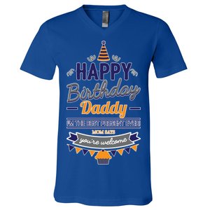 Happy Birthday Daddy Son V-Neck T-Shirt