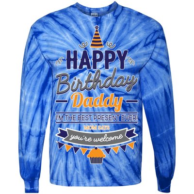 Happy Birthday Daddy Son Tie-Dye Long Sleeve Shirt