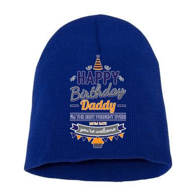 Happy Birthday Daddy Son Short Acrylic Beanie