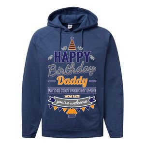 Happy Birthday Daddy Son Performance Fleece Hoodie