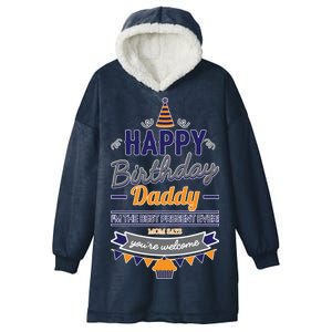 Happy Birthday Daddy Son Hooded Wearable Blanket