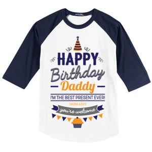 Happy Birthday Daddy Son Baseball Sleeve Shirt