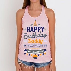 Happy Birthday Daddy Son Women's Knotted Racerback Tank