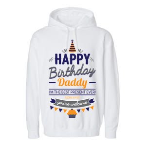 Happy Birthday Daddy Son Garment-Dyed Fleece Hoodie