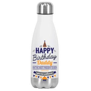 Happy Birthday Daddy Son Stainless Steel Insulated Water Bottle