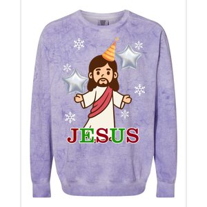 Happy Birthday Jesus Colorblast Crewneck Sweatshirt