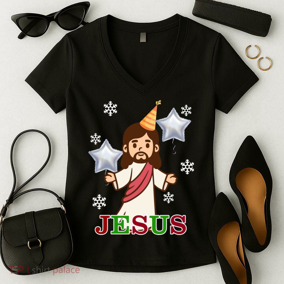 Happy Birthday Jesus Women's V-Neck T-Shirt