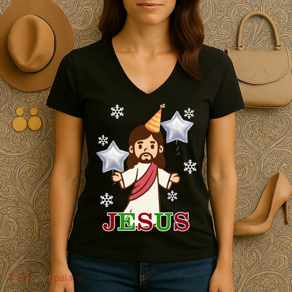 Happy Birthday Jesus Women's V-Neck T-Shirt