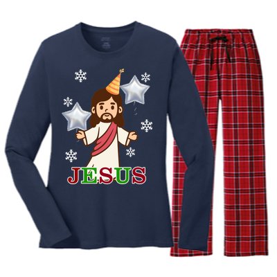 Happy Birthday Jesus Women's Long Sleeve Flannel Pajama Set 