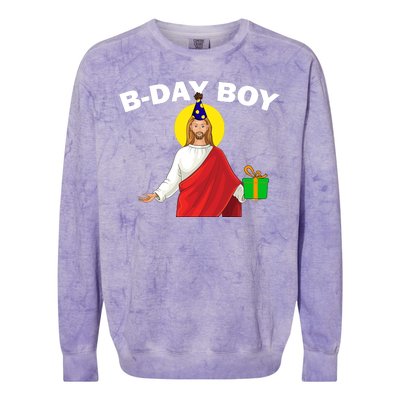 Happy Birthday Jesus! B-Day Boy Colorblast Crewneck Sweatshirt