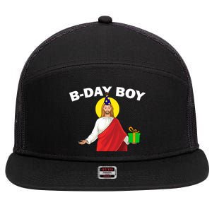 Happy Birthday Jesus! B-Day Boy 7 Panel Mesh Trucker Snapback Hat