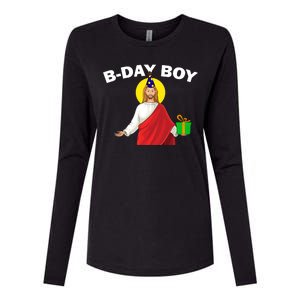 Happy Birthday Jesus! B-Day Boy Womens Cotton Relaxed Long Sleeve T-Shirt