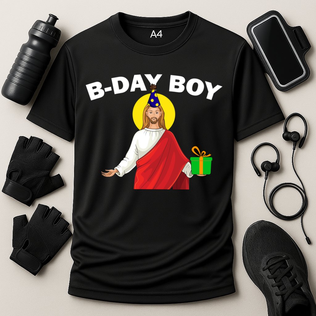 Happy Birthday Jesus! B-Day Boy Cooling Performance Crew T-Shirt