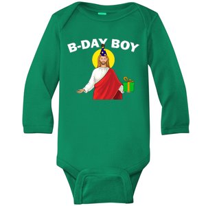 Happy Birthday Jesus! B-Day Boy Baby Long Sleeve Bodysuit