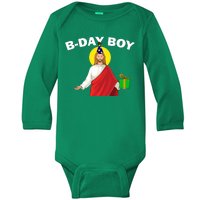 Happy Birthday Jesus! B-Day Boy Baby Long Sleeve Bodysuit