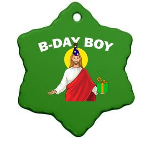 Happy Birthday Jesus! B-Day Boy Ceramic Star Ornament