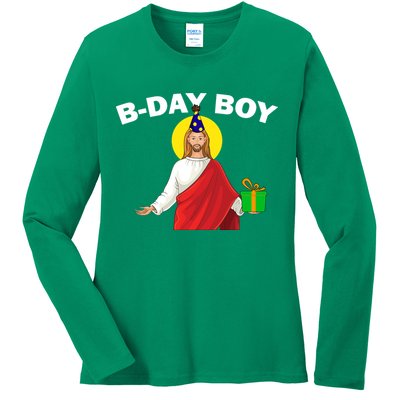 Happy Birthday Jesus! B-Day Boy Ladies Long Sleeve Shirt