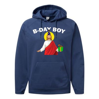 Happy Birthday Jesus! B-Day Boy Performance Fleece Hoodie