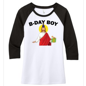 Happy Birthday Jesus! B-Day Boy Women's Tri-Blend 3/4-Sleeve Raglan Shirt