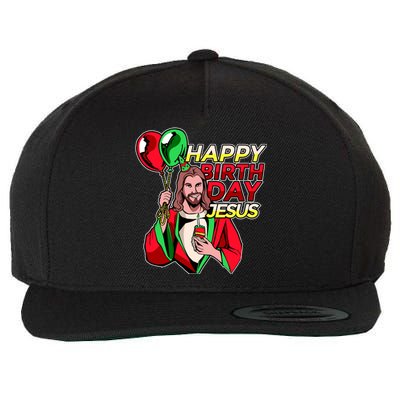 Happy Birthday Jesus Funny Christmas Birthday Boy Wool Snapback Cap