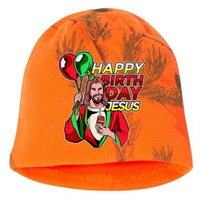 Happy Birthday Jesus Funny Christmas Birthday Boy Kati - Camo Knit Beanie