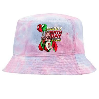 Happy Birthday Jesus Funny Christmas Birthday Boy Tie-Dyed Bucket Hat