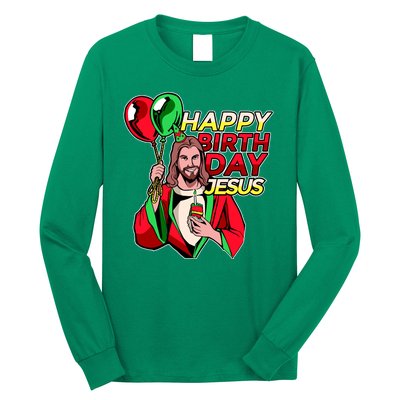 Happy Birthday Jesus Funny Christmas Birthday Boy Long Sleeve Shirt