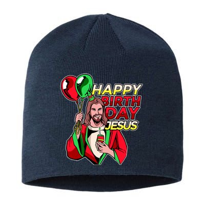 Happy Birthday Jesus Funny Christmas Birthday Boy Sustainable Beanie