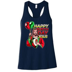 Happy Birthday Jesus Funny Christmas Birthday Boy Women's Racerback Tank