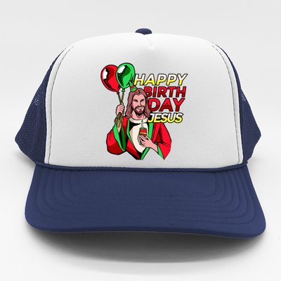 Happy Birthday Jesus Funny Christmas Birthday Boy Trucker Hat