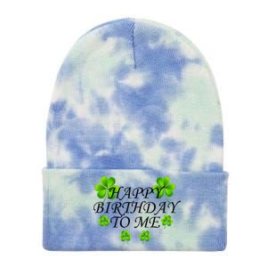 Happy Birthday To Me St. Patrick's Day Tie Dye 12in Knit Beanie