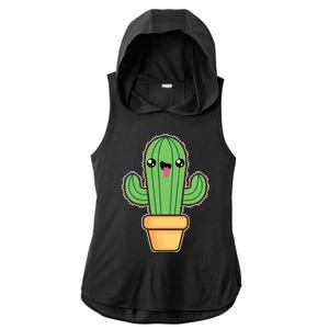 Happy Cactus Ladies PosiCharge Tri-Blend Wicking Draft Hoodie Tank