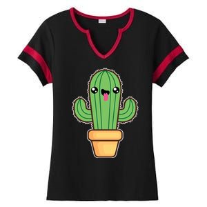 Happy Cactus Ladies Halftime Notch Neck Tee