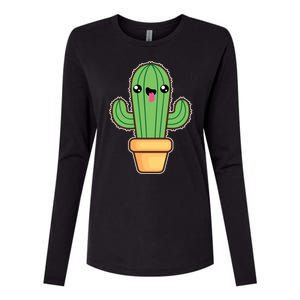 Happy Cactus Womens Cotton Relaxed Long Sleeve T-Shirt