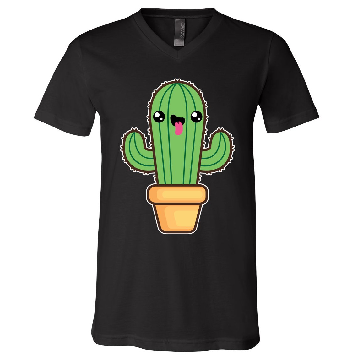 Happy Cactus V-Neck T-Shirt