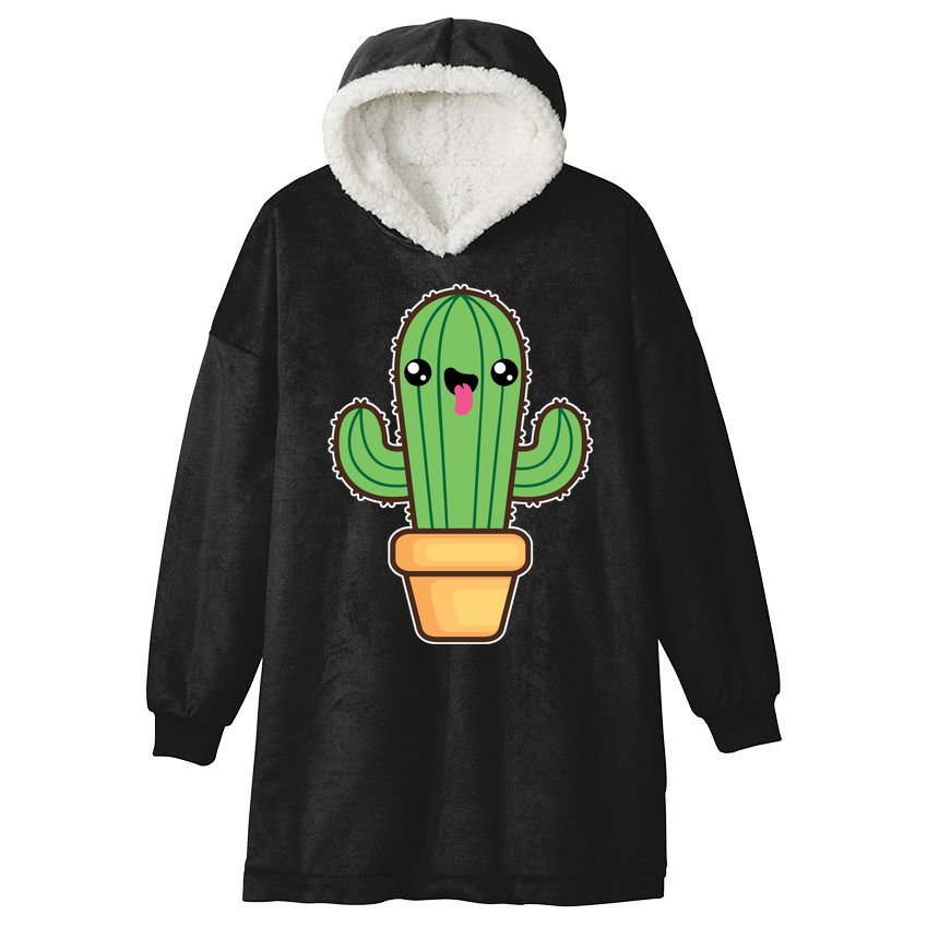 Happy Cactus Hooded Wearable Blanket