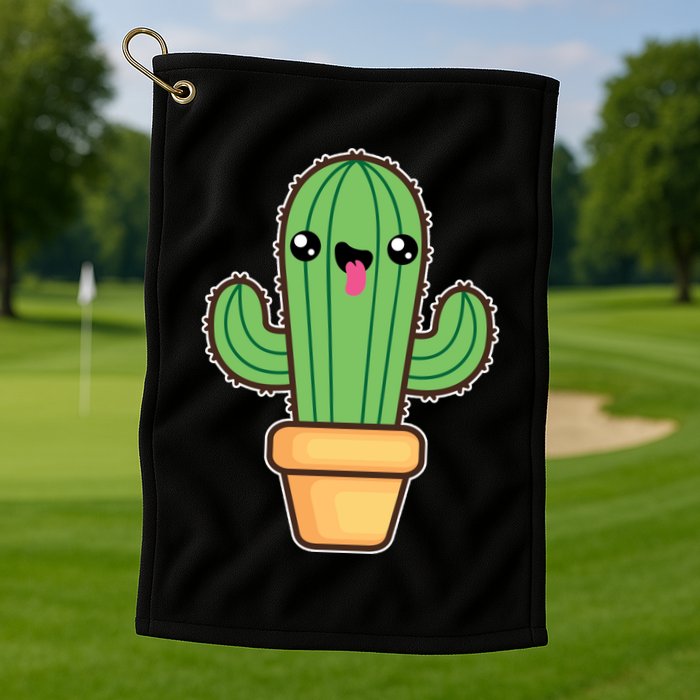 Happy Cactus Golf Towel