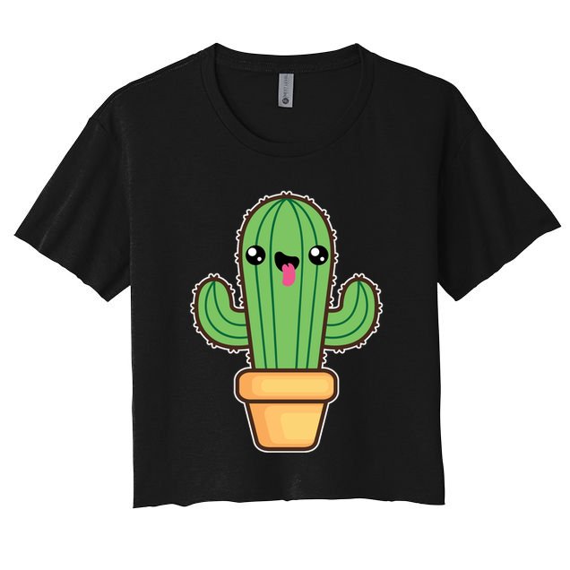 Happy Cactus Women's Crop Top Tee