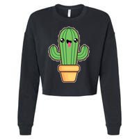 Happy Cactus Cropped Pullover Crew