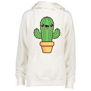 Happy Cactus Womens Funnel Neck Pullover Hood